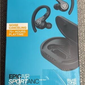 JLab Epic Air Sport ANC Wireless Earbuds - Black